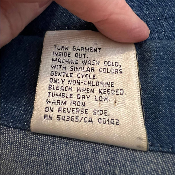 Allison Daley Denim Jacket with Purple Floral Appliques Metal Buttons Size 12 - Picture 5 of 5